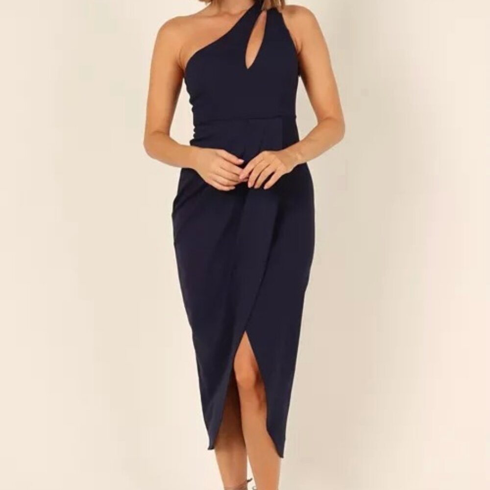 Petal & Pup Meilani one shoulder navy dress sz 10
